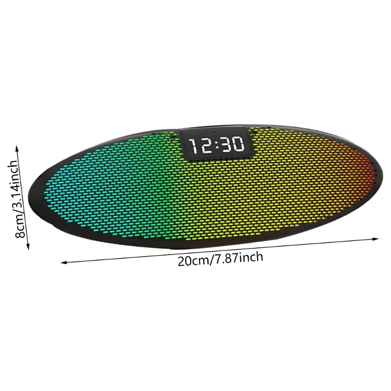 Alto-falante sem fio fidelidade portátil com luz led colorida conexão compatível com despertador display