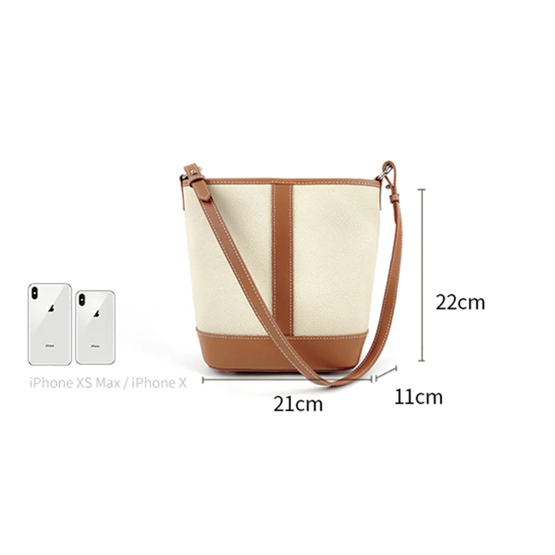 Genuine Leather Women\'s Bags Commuter Bucket Bag 2024 New Head Layer Cowhide Tote Female Large Capacity Shoulder Crossbody Packs