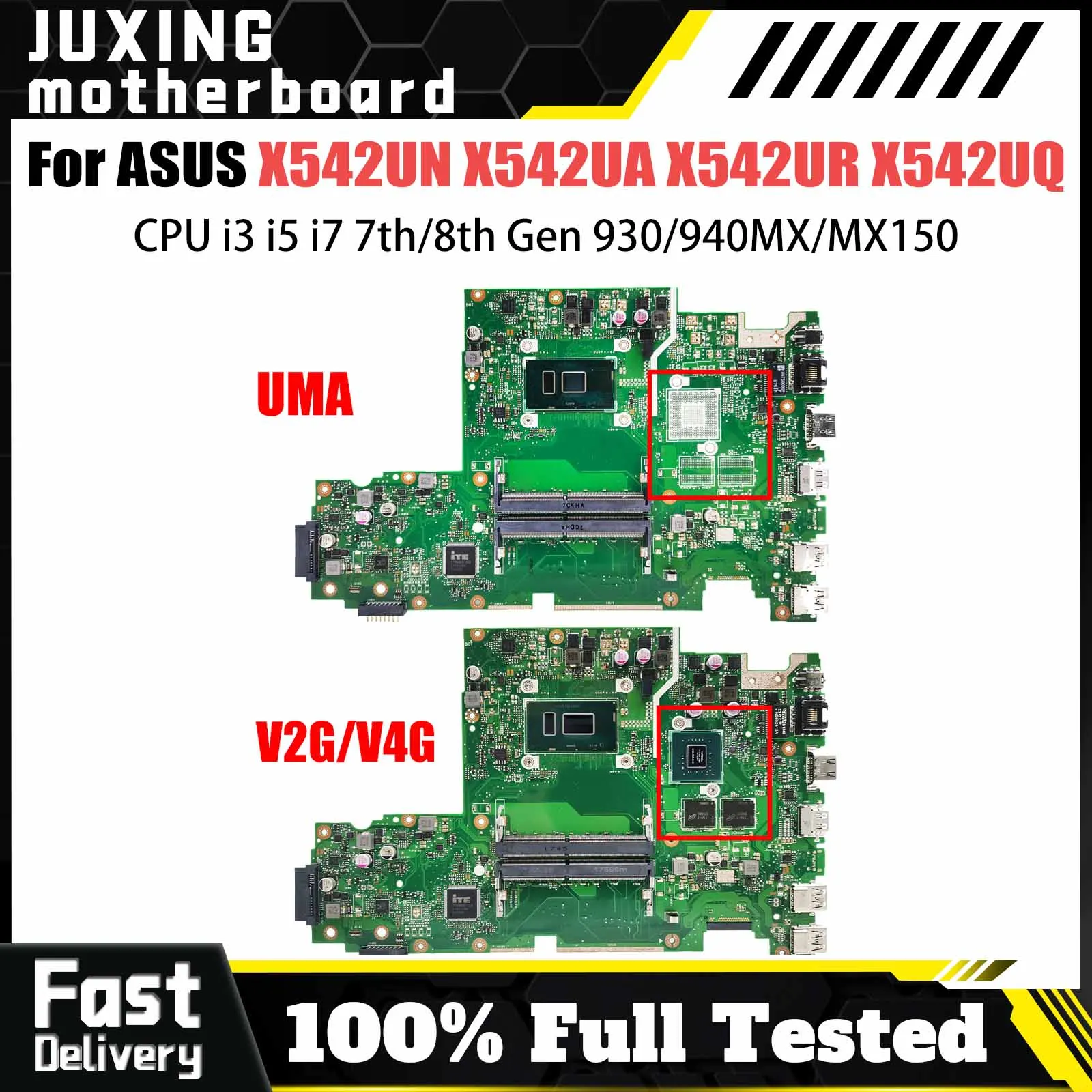 X542U Mainboard For ASUS X542UN X542UR X542URR X542UQ X542UF X542URV X542UA FL8000U Laptop Motherboard 4405U i3 i5 i7 7th/8th