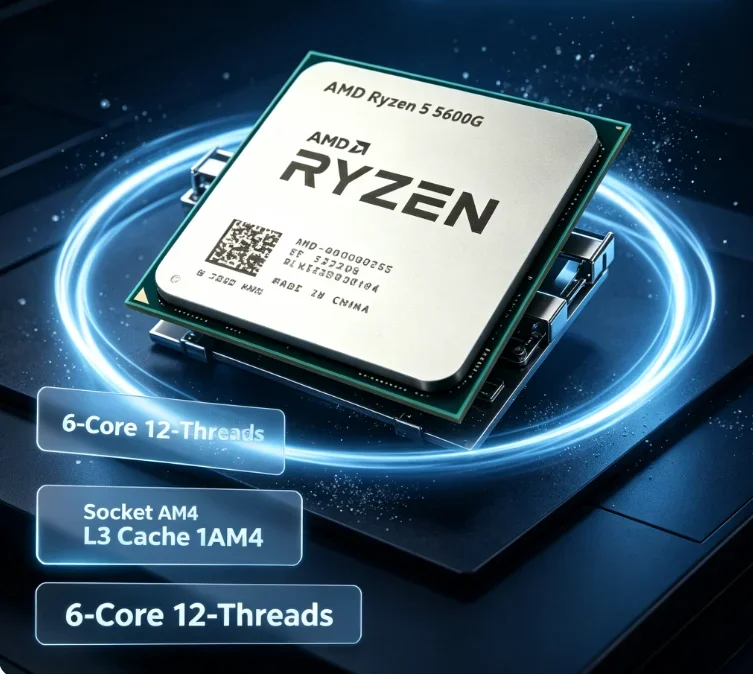 AM4 Platform Upgrade CPU AMD Ryzen5 5600G Built In Graphics 6 Core 12 Thread 3.9GHz 4.4GHz 65W Desktop Processor Without Cooler