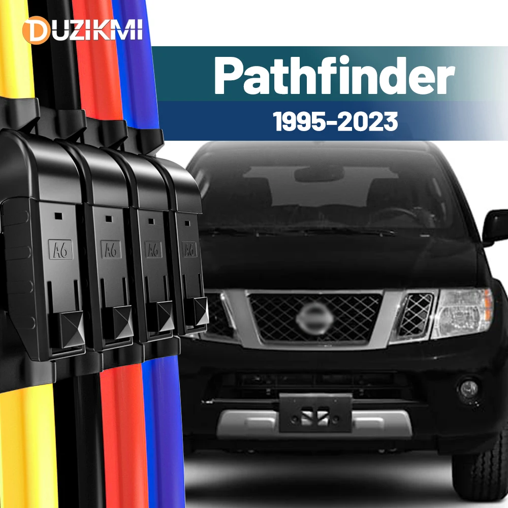 Für Nissan Pathfinder R50 R51 R52 R53 1995-2023 2018 2019 2020 2021 2022 2 Stück Frontscheibe Scheibenwischerblätter Rot Blau