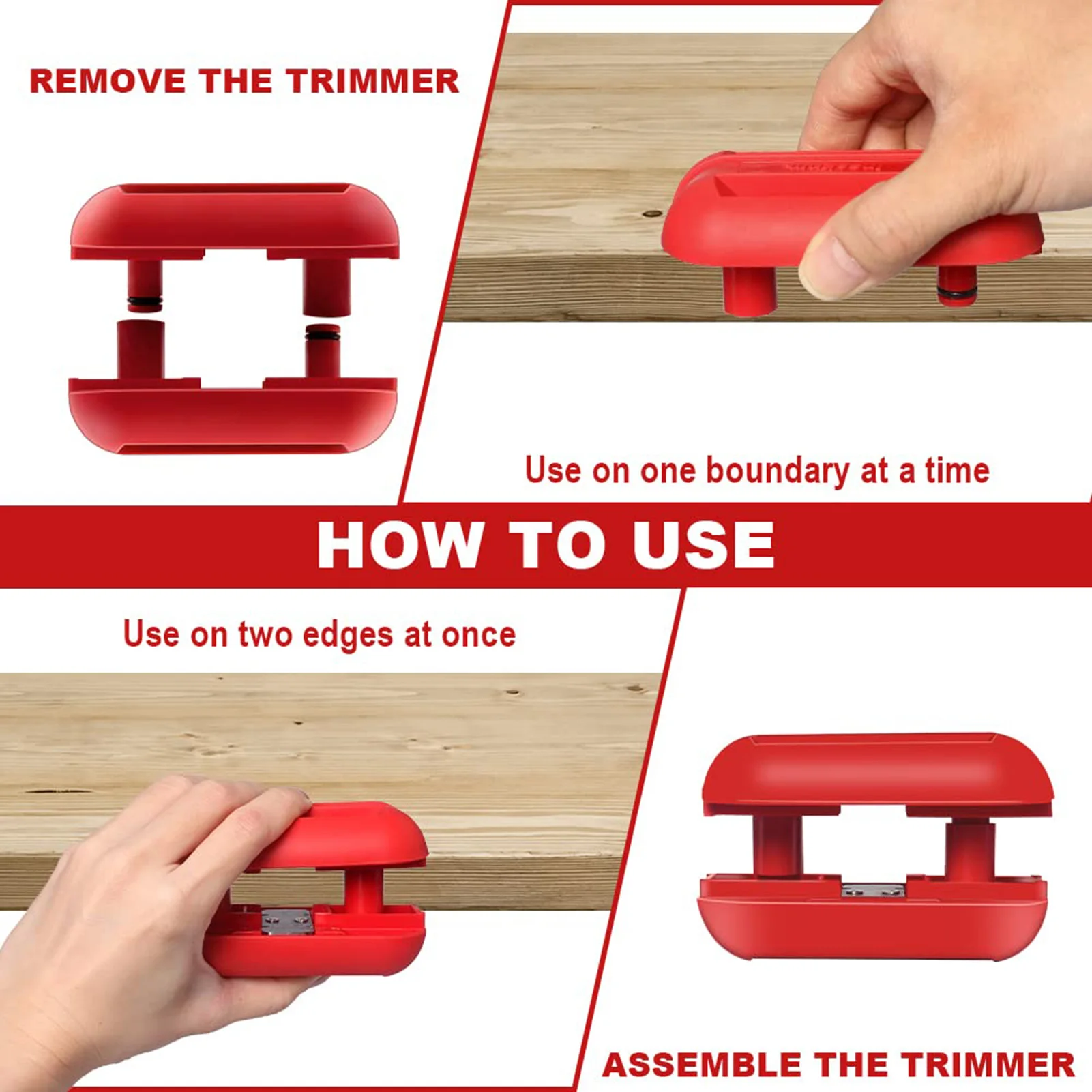 Juego de máquina de anillado lateral de madera, recortadora de arco de doble borde, cabezal y cola, recortadora Manual de rebabas de madera,