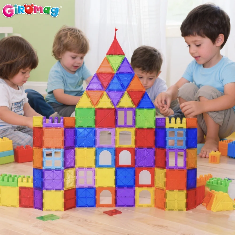 

GIROMAG 97 шт. магнитные строительные панели, конструктор, STEM, развивающие игрушки, подарок для детей, мальчиков и девочек в возрасте от 3 до 12 лет, креативные игры