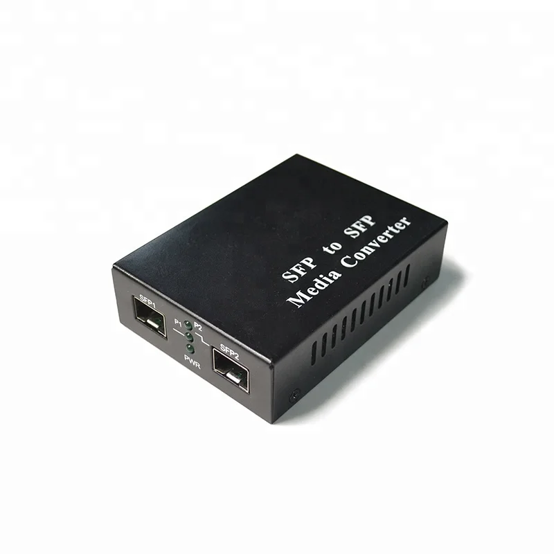 Single Mode Duplex Fiber Optic SFP to SFP Fast Ethernet Media Converter