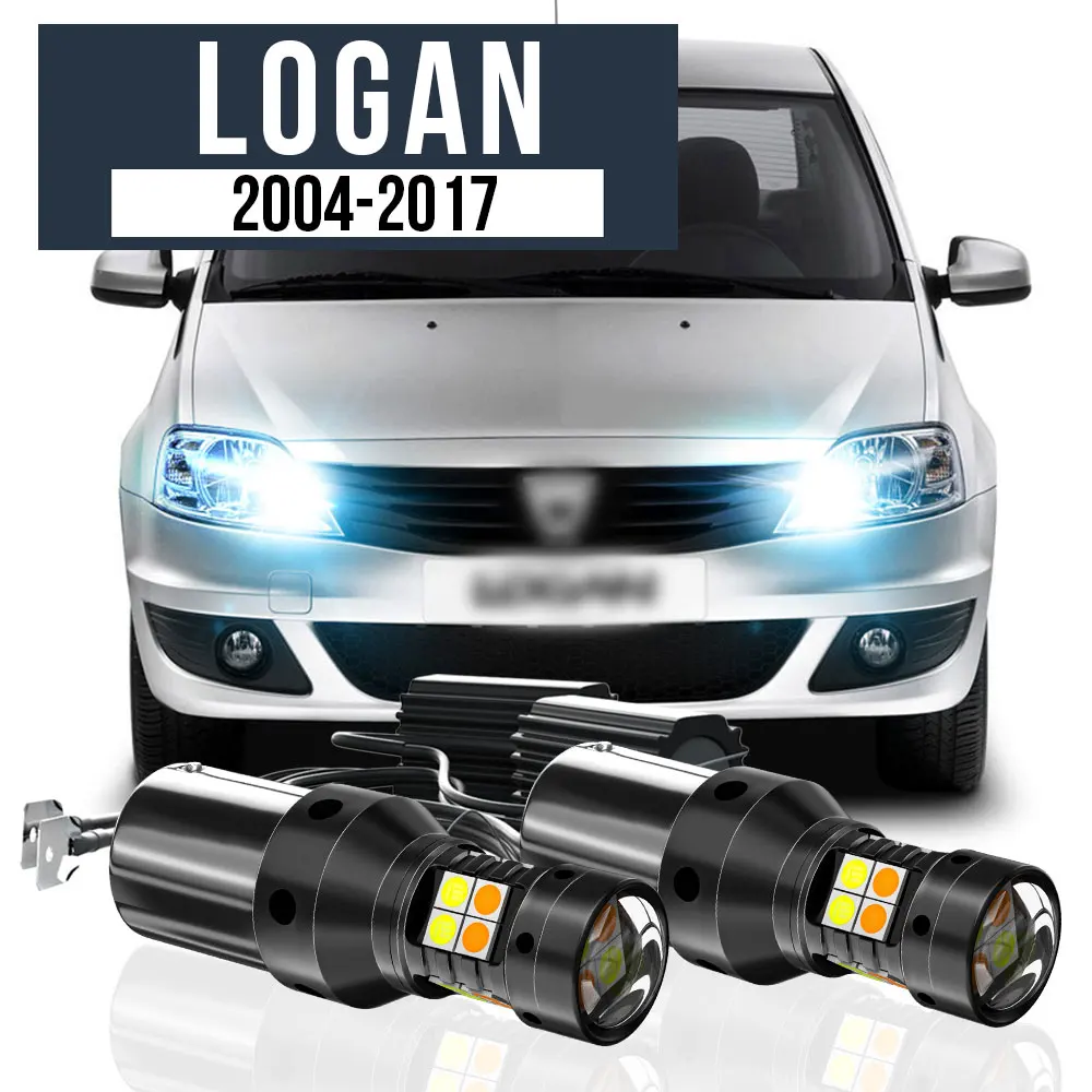 

2pcs LED Dual Mode Turn Signal+Daytime Running Light Blub DRL Canbus Accessories For Dacia Logan 2004-2017 2011 2012 2013 2014