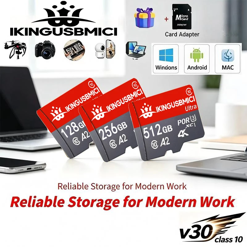 Compact Memory Card 512GB Micro TF SD Card 256GB SD Cards 128GB TF Cards 32GB A1 Temperature Proof for GPS/Drone/Phone