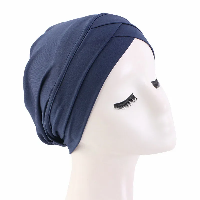 

Cross Underscarf Women Muslim Turban Cap Islamic Inner Hijab Head Wrap Chemo Bandana Head Scarf Bonnet Hat Hair Loss Headwear