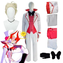 Anime Lucifer Morningstar Cosplay Hazbin Hotel Cosplay Costumes Hazbin Lucifer White Suit Halloween Party Adult Men Costume