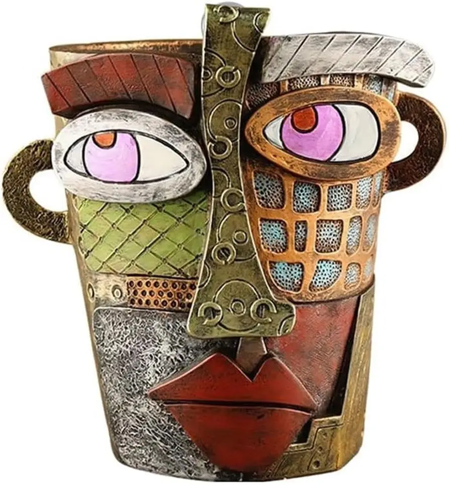 

Handmade Picasso Abstract Beauty Face Flower Pot Abstract Head Planter Pot Face Flower Pot Head Funny Planters for Indoor Plants