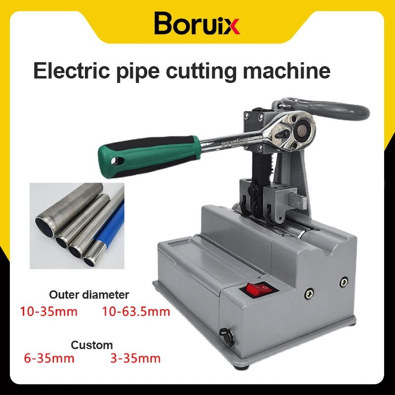 Boruix Small Desktop Pipe Cutting Machine 10-35mm/10-63.5mm Stainless Steel Copper Galvanized PVC Pipe Cutting Machine