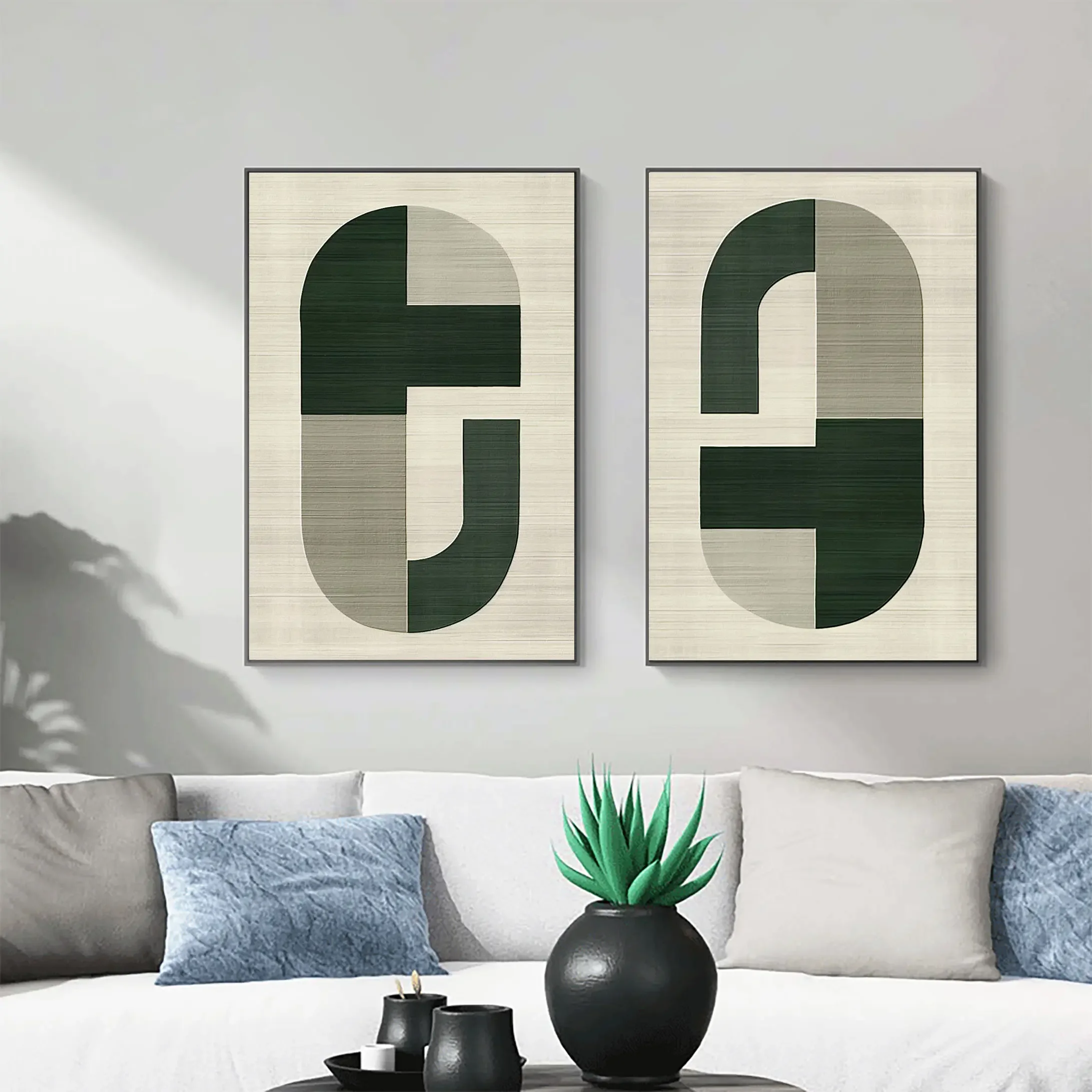 

Большой зеленый и бежевый, оригинальная абстрактная живопись, минималистичный набор абстрактной живописи из 2 бежевых настенных декораций, бежевая текстурированная живопись