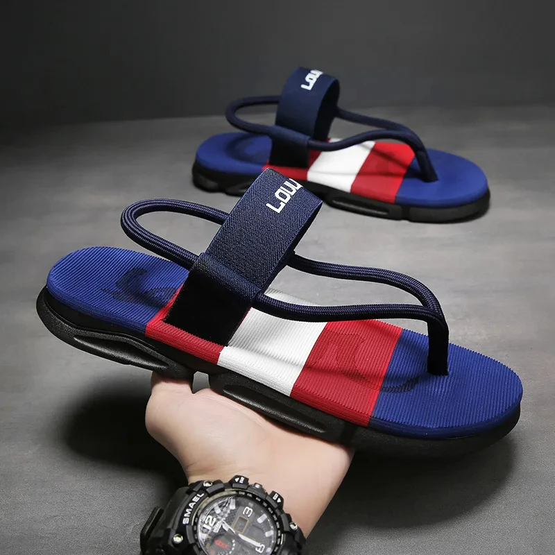 Crestar Men Sandals New Fashion Casual Men Flat Sandals Beach Comfortable Flip-flops Water Shoes For Men Non-slip House Flats