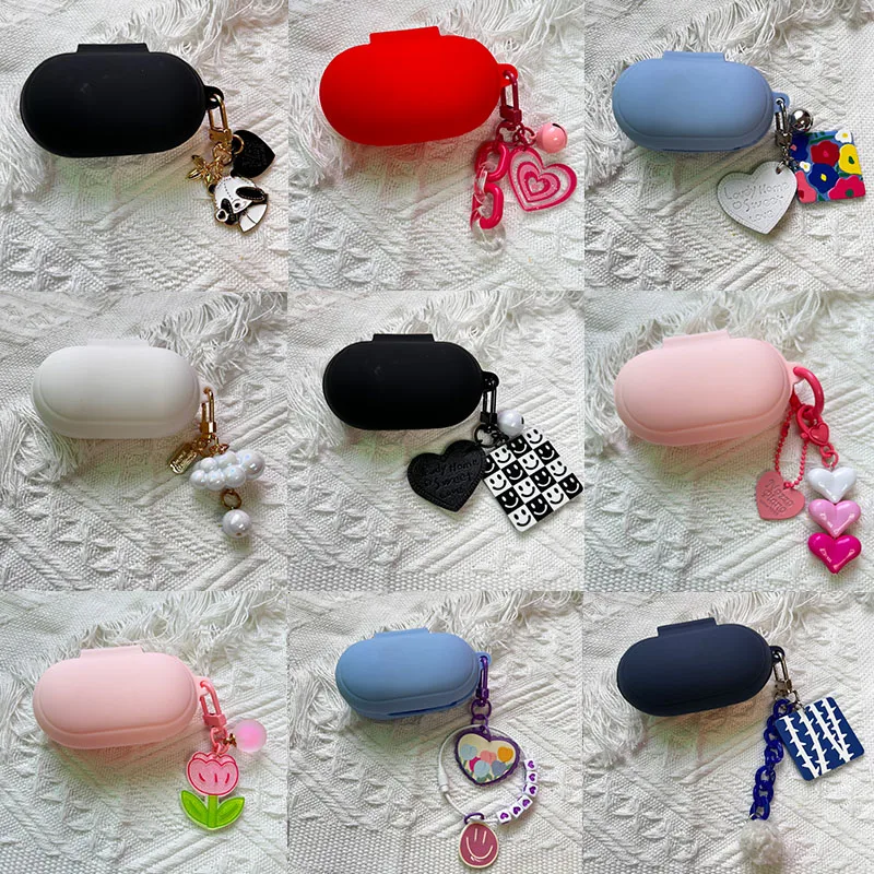 Soft Silicone Protective Case With Keyring For Samsung Galaxy Buds Cute Durable Earphone Cases For Samsung Galaxy Buds Plus