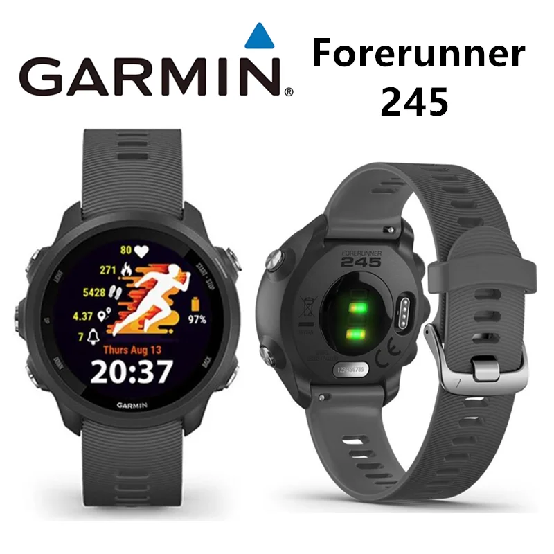 Reloj Garmin Forerunner 245 con GPS para Correr al Aire Libre, con Monitor de Ritmo Cardíaco, Compatible con Ruso y Español Nuevo Producto Portugués SIN Caja