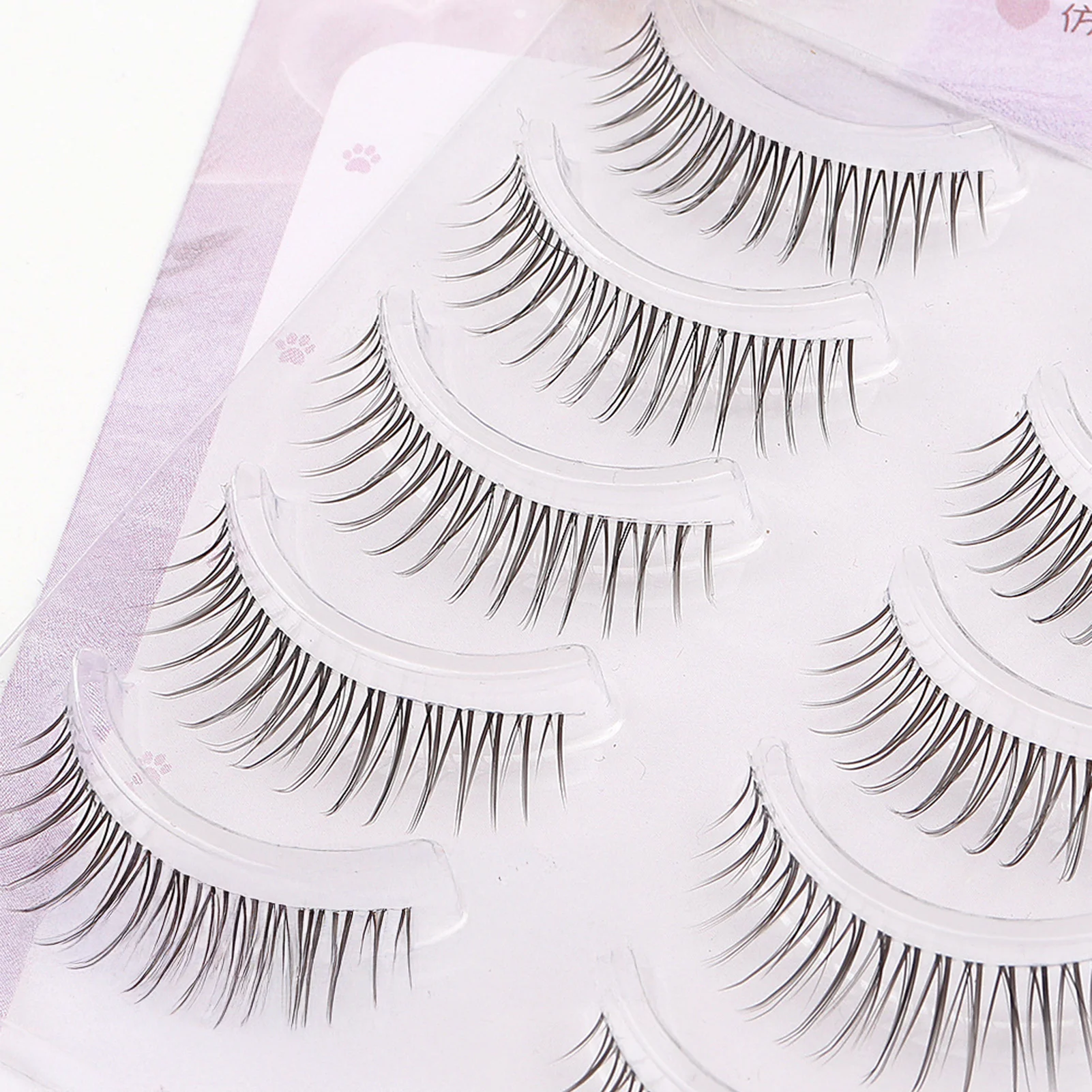Tira de banda transparente, pestañas postizas tenues, ojos de muñeca, pestañas postizas asiáticas naturales, perfectas para salón de maquillaje profesional