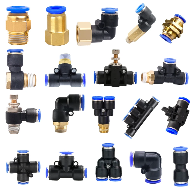 Pneumatic Hose Fitting PC/PCF/PL/SL Tube 4mm 6mm 8mm Thread 1/8\