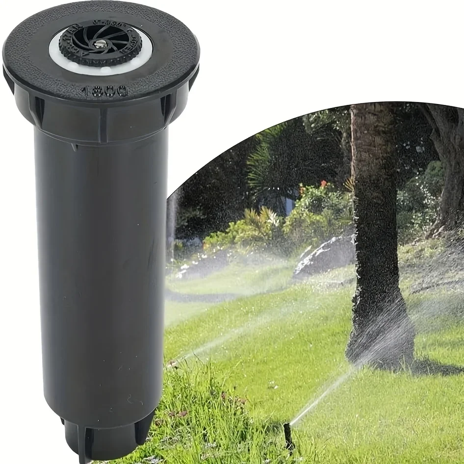 1pc 360° Rotating Retractable Pop-Up Sprinkler Heads Durable Plastic Lawn Watering Tool High-Pressure Spray Garden Accessories