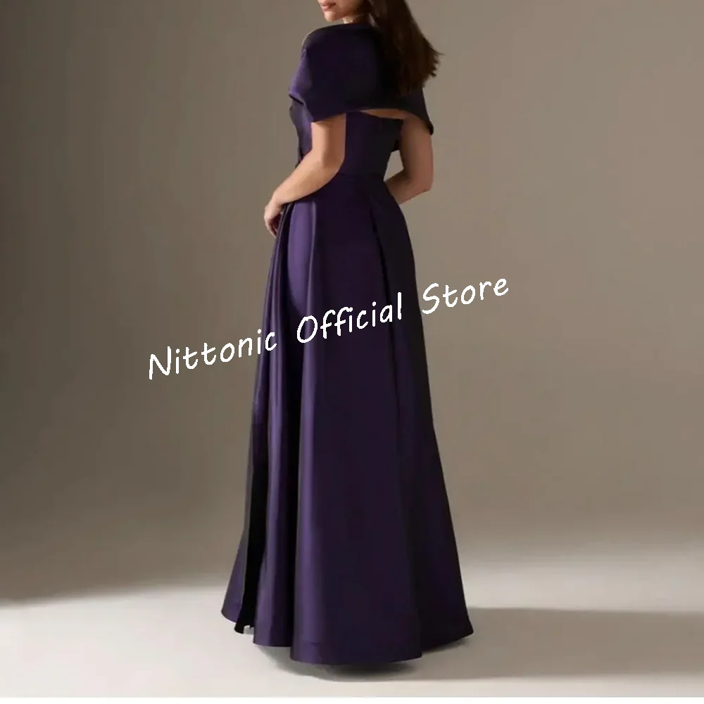 Elegante off-shoulder plooi A-lijn formele avondjurken verjaardagsfeestje galajurken op maat