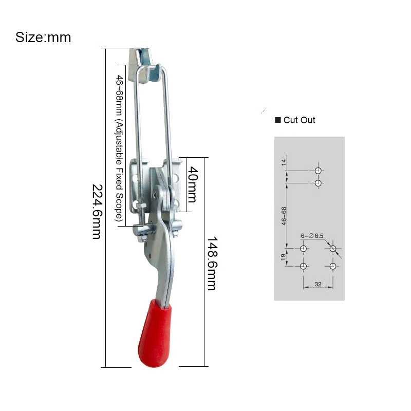 4PCS Steel Industrial Hasp Lock Distribution Box Buckle Lock Switch Electric Cabinet Lock Truck Van RV Camper Toolbox Latch Lock