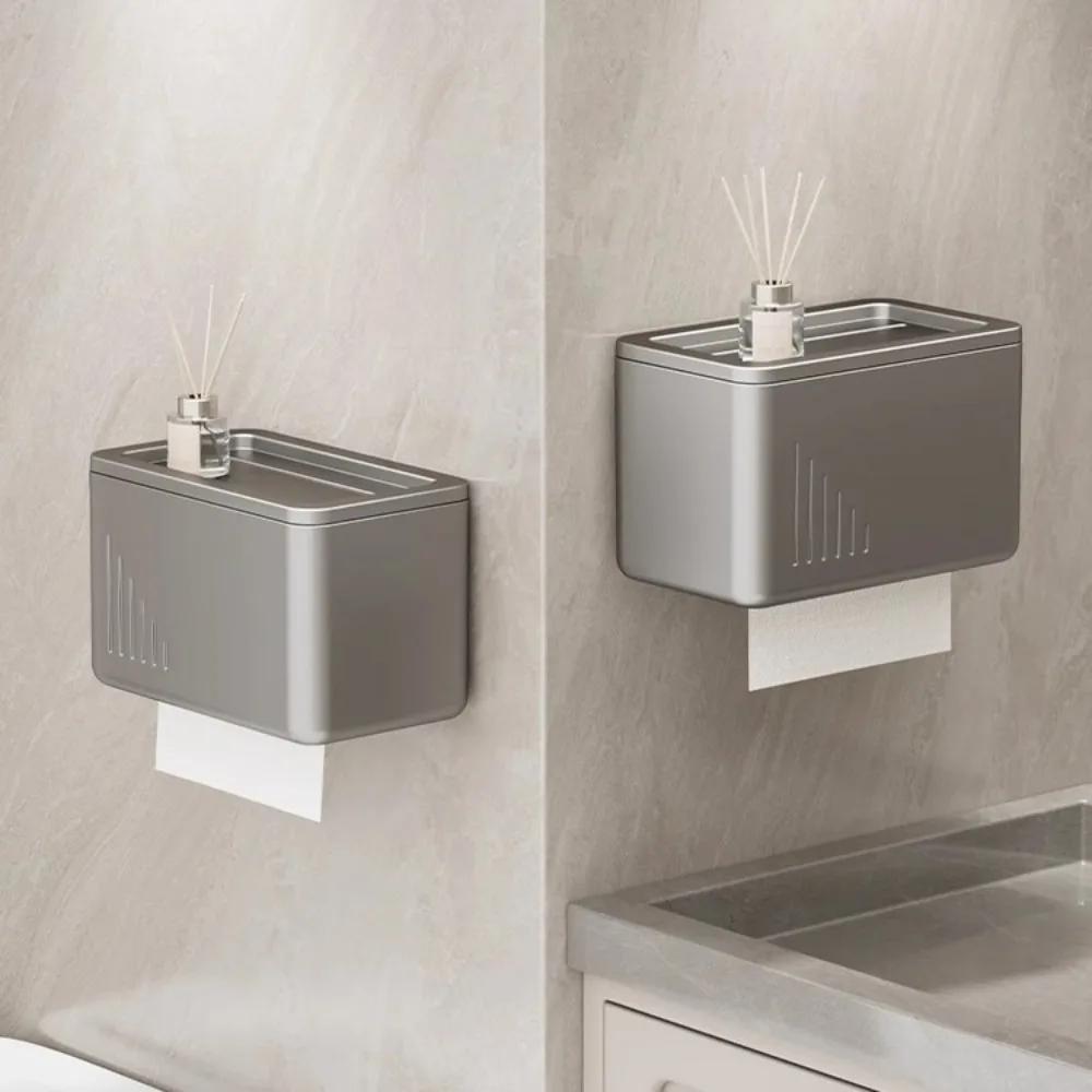 

Пластиковая коробка для туалетной бумаги, многофункциональная водонепроницаемая коробка для хранения рулонов туалетной бумаги, неперфорированная квадратная настенная коробка для хранения