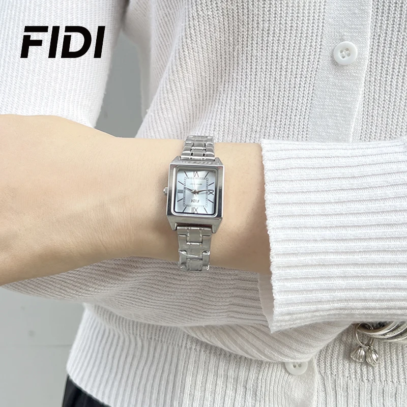 FIDI Women's Business Quartz Wrist Watch - Waterproof, Roman Numeral, Stainless Steel Strap, Casual Style, FD102