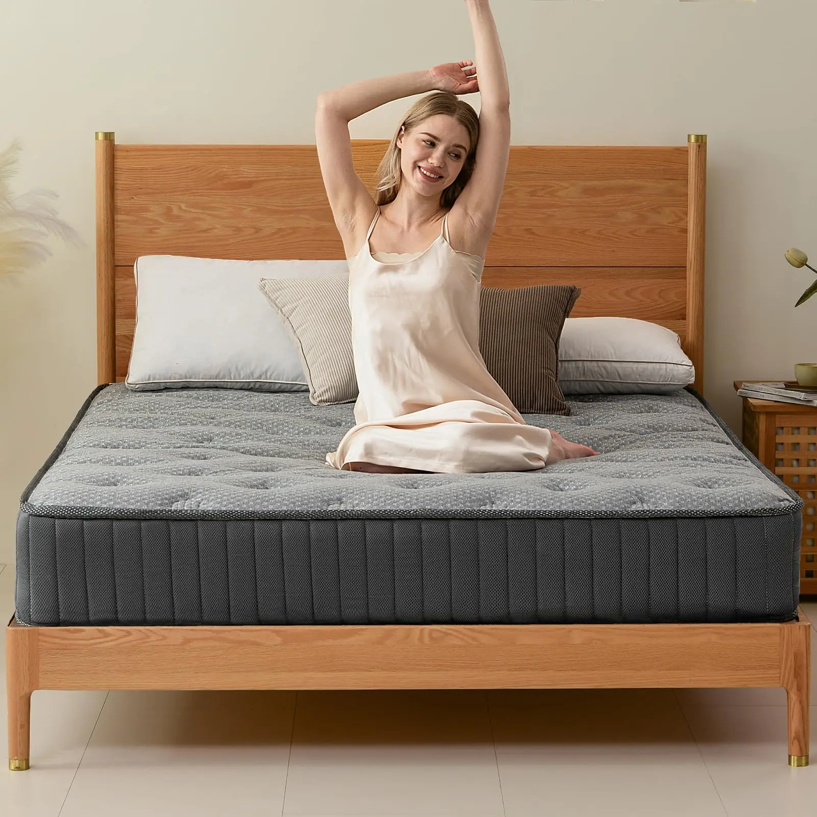 Good Nite 7-Inch Deep Memory Foam Hybrid Mattress, Sprung Design with Breathable Fabric for Enhanced Comfort