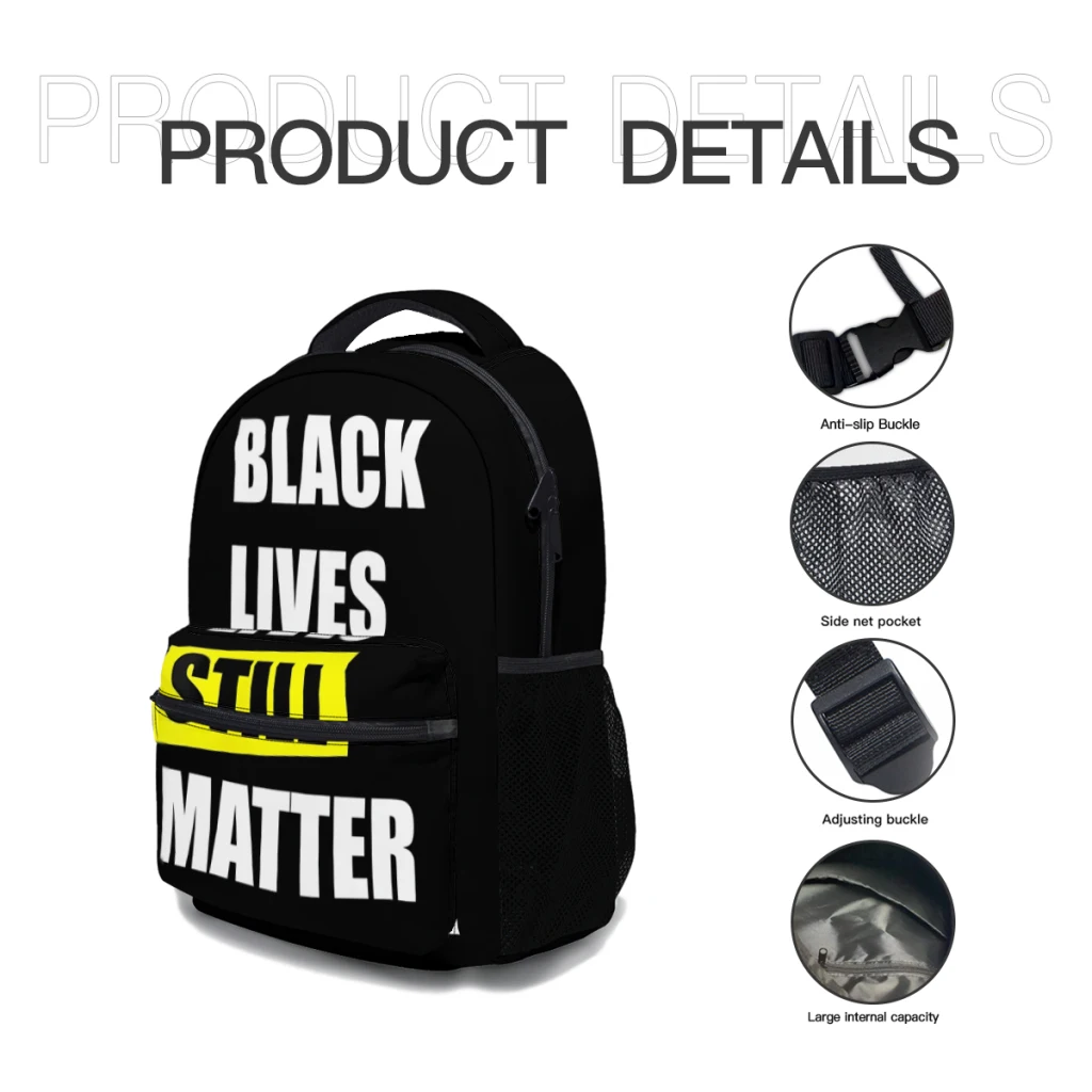 Black Lives Still Matter For kids Large Capacity Student Backpack Cartoon School Backpack