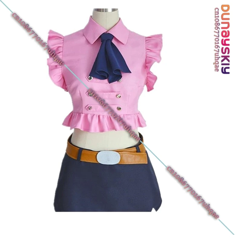 Anime The Seven Deadly Sins Elizabeth Liones Cosplay Costume Summer Dress Girls Pink Dress Uniforms Women's skirts Role-Playing