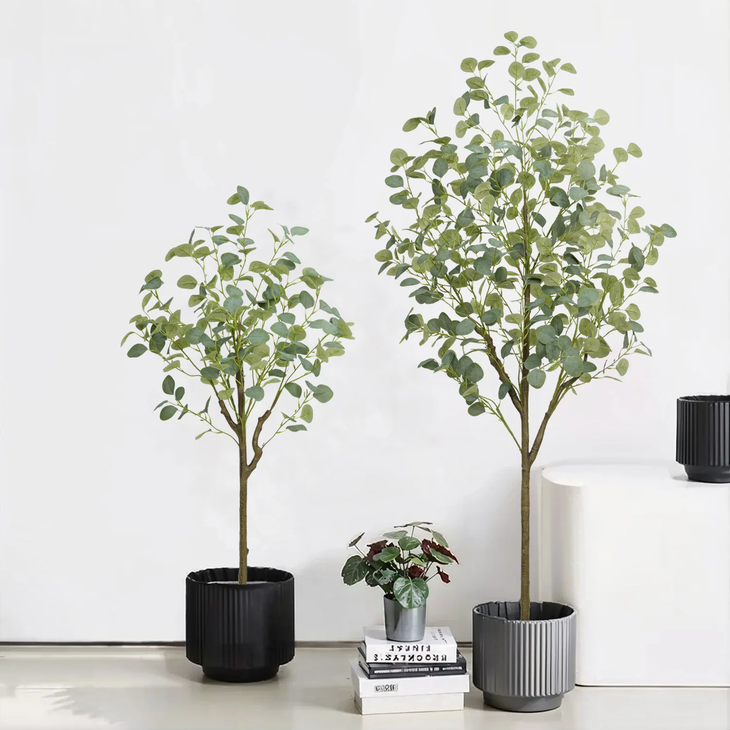 

Artificial Eucalyptus Tree Potted Indoor Fake Plant for Home Decor Living Room Office Money Tree