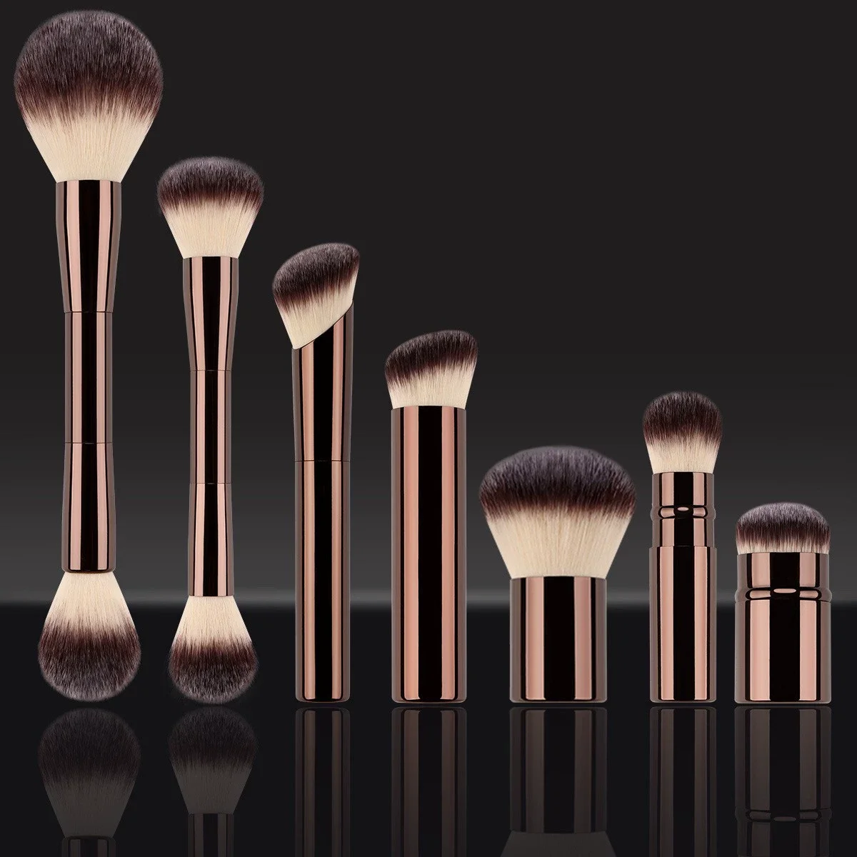 Juego de brochas de maquillaje, productos de maquillaje, 7 unidades/juego de brochas cosméticas de diseño ergonómico para corrector resaltador de contorno de rubor, profesional