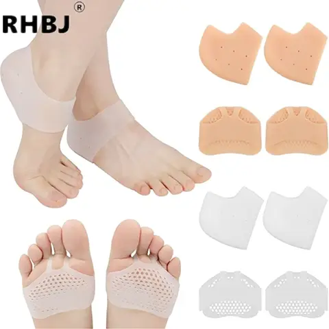 Silicone Heel Protectors with Metatarsal Pads Forefoot Gel Heel Pad for Plantar Fasciitis Foot Pain Relief Blister Prevention