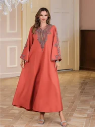 Muslim Long Dresses for Women Embroidery Abaya Jalabiya Ramadan Eid Morocco Dubai Saudi Arab Robe Abayas Kaftan Islam Vestidos