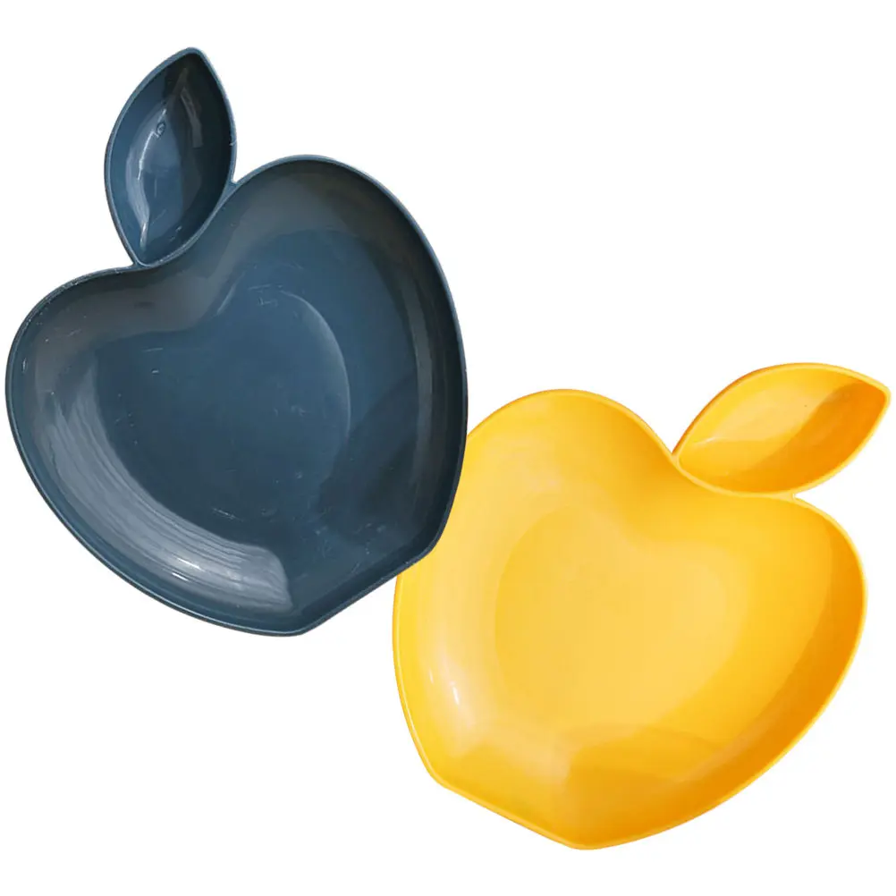 2Pcs Dumpling Plates Creative Apple Shaped Food Storage Tray Reusable Multi Functional Snack Serving Dish for Home Restaurant