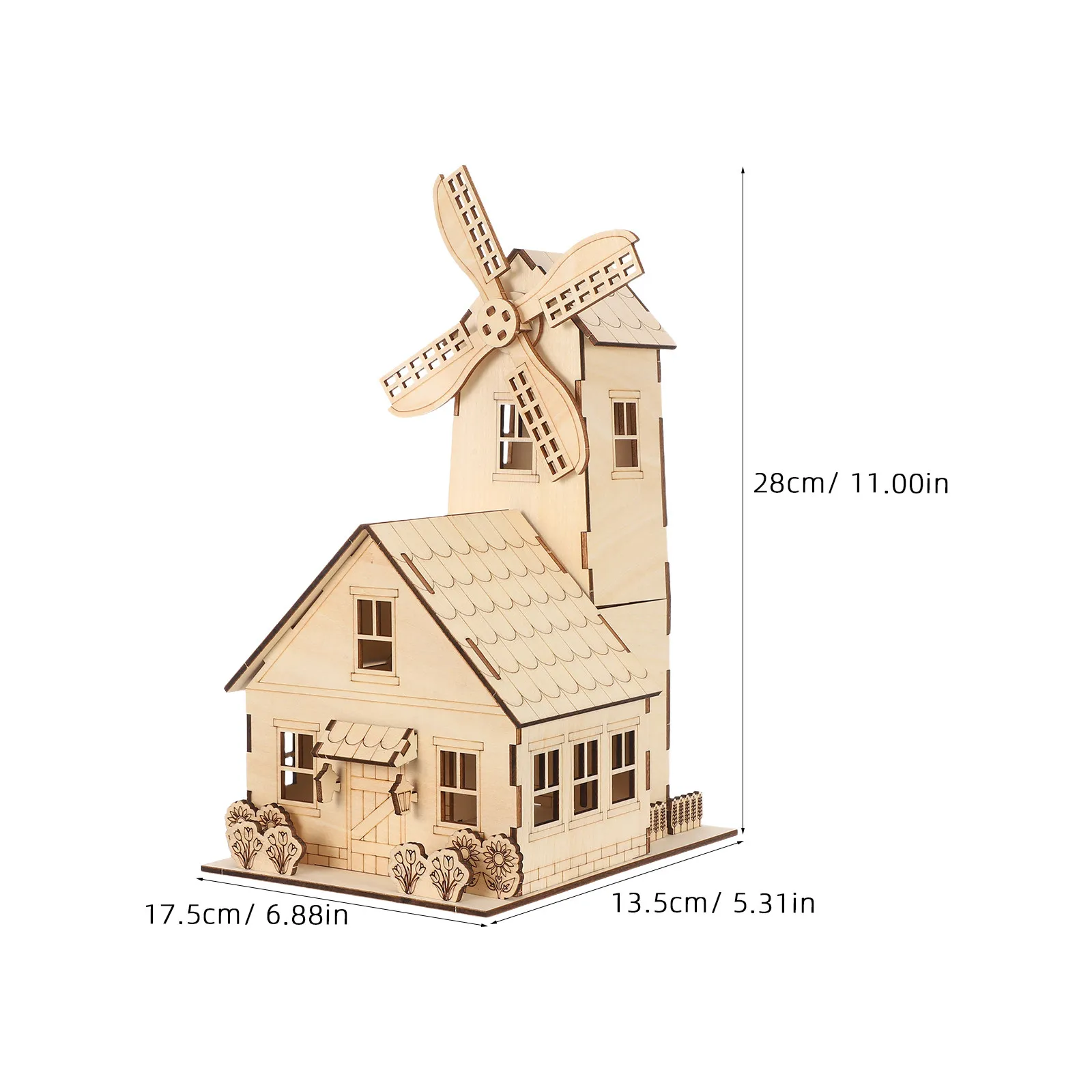 Puzzle de maison en bois de style européen, artisanat, jouets à assembler, kit de construction DIY