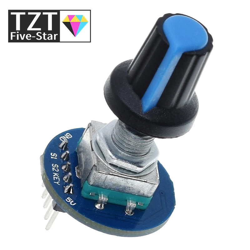 TZT Rotary Encoder Module for Arduino Brick Sensor Development Round Audio Rotating Potentiometer Knob Cap EC11