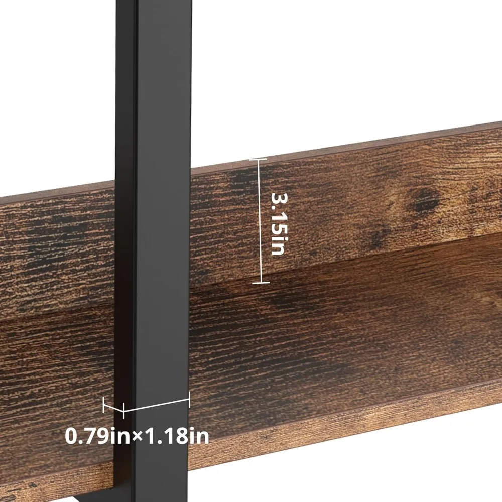 خزانة كتب مفتوحة ثلاثية الاتسع بـ 6 أرفف مع دعم خلفي للمكتب المنزلي والديكور #3