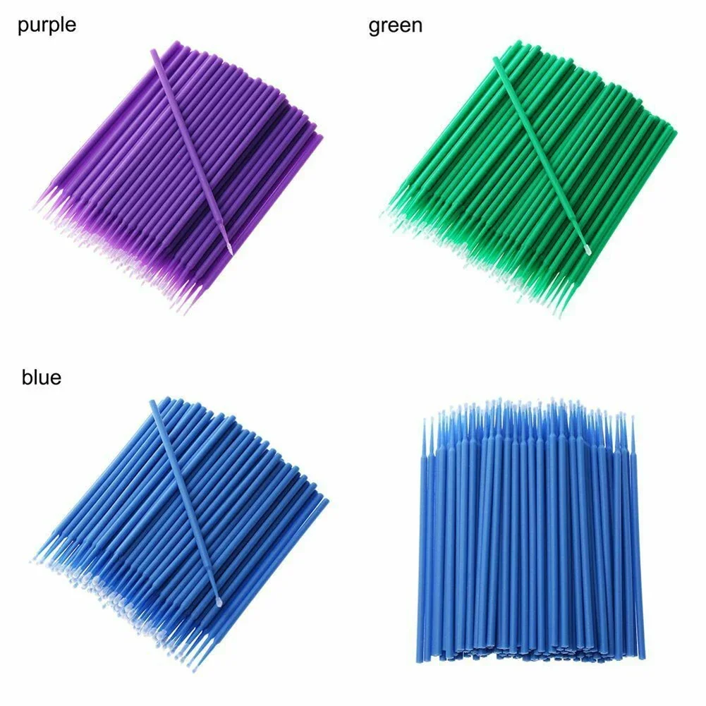 100Pcs Up Paint Micro Brush Tips 1.5mm Mini Car Touch Up Paint Micro Brush Purple Auto Applicator Sticks Detailing Car Products