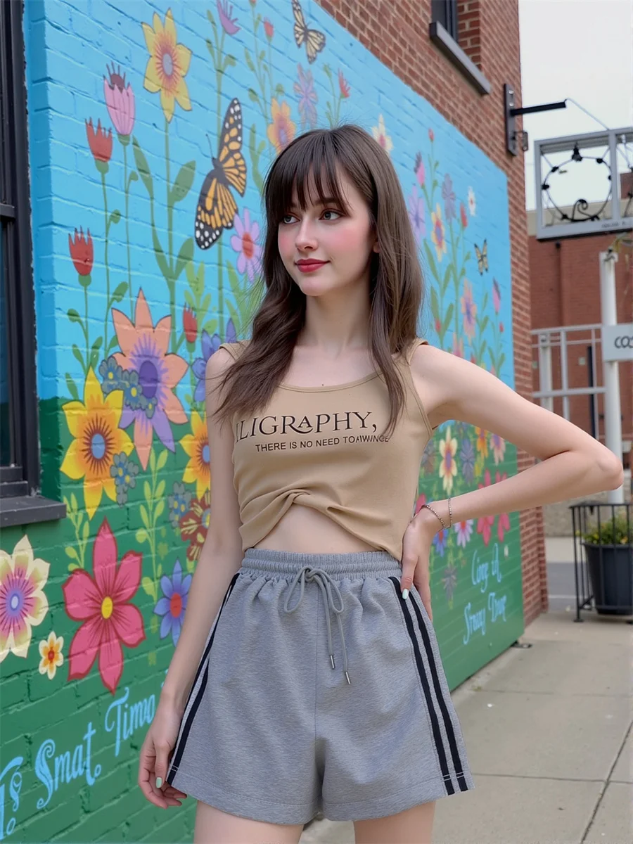 Sportieve shorts met zijstreep Dames Kant Mini Slim Fit Ruffle Club Night School Kawaii Meisjes Stijlvol Esthetisch Trendy Zomer