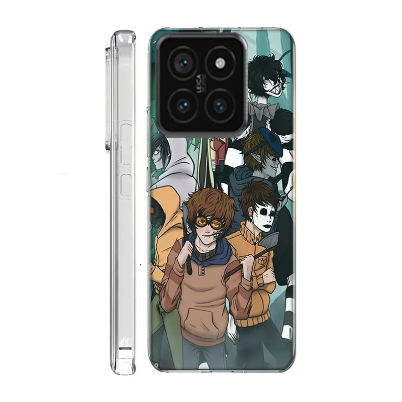 Anime Jeff The Killer Clear Phone Case For Xiaom Mi 12 12T 11T 10T 9T 13 11 10 9 8 Lite CC9 CC9E Pro 6X 5X A1 A2 A3 Cover Coque