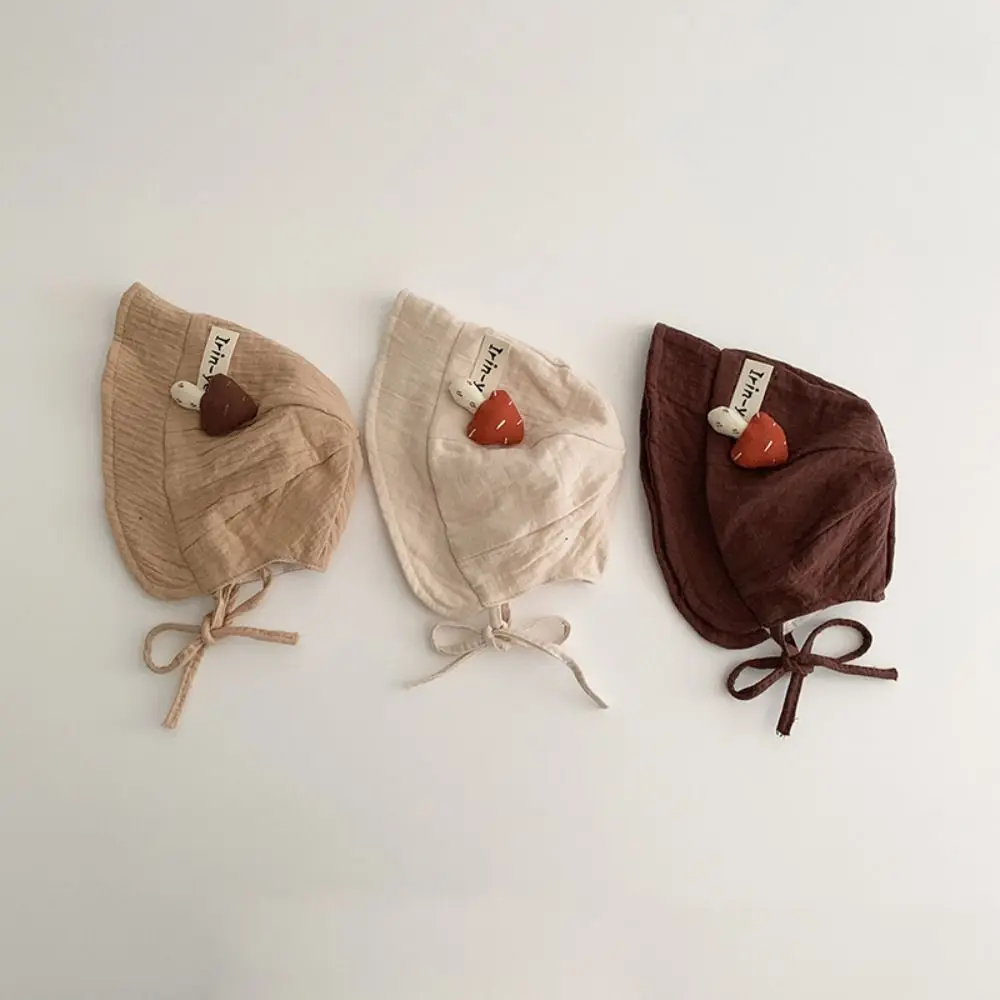 Cute Breathable Mushroom Kids Sunhat Foldable Wide Brim Baby Bucket Hat Cotton Summer Sunscreen Cap Outdoor