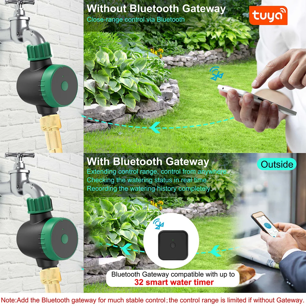 Gaden Wifi Bluetooth-Compatible Water Timer Intelligent Drip Irrigation Rain Delay Programmable Controller Tuya Automatic Valve