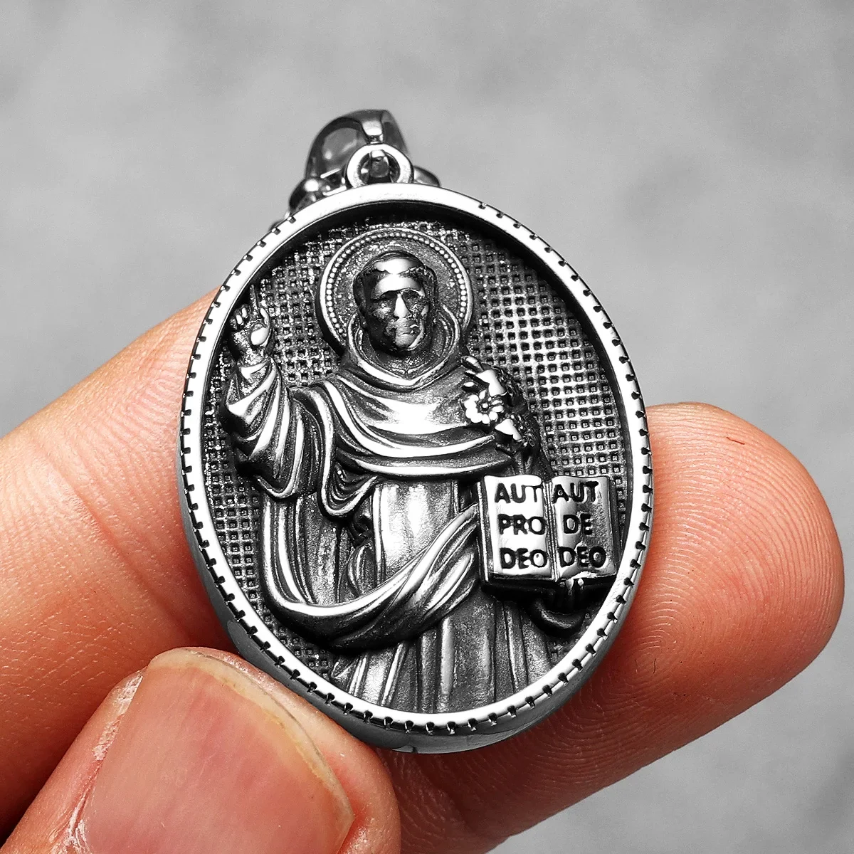 Catholic St.Francis Powerful Amulet Men Necklaces Stainless Steel Pendant Chain Women Jewelry Male Accessories Gifts Wholesale