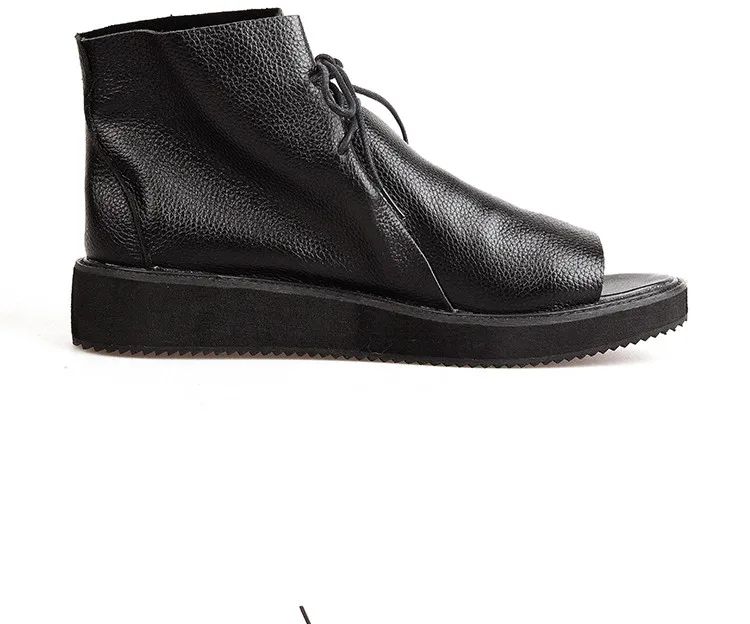Men's Personalized High Top Roman Shoes Summer British Style Leather Trendy Korean Retro Platform Sandals