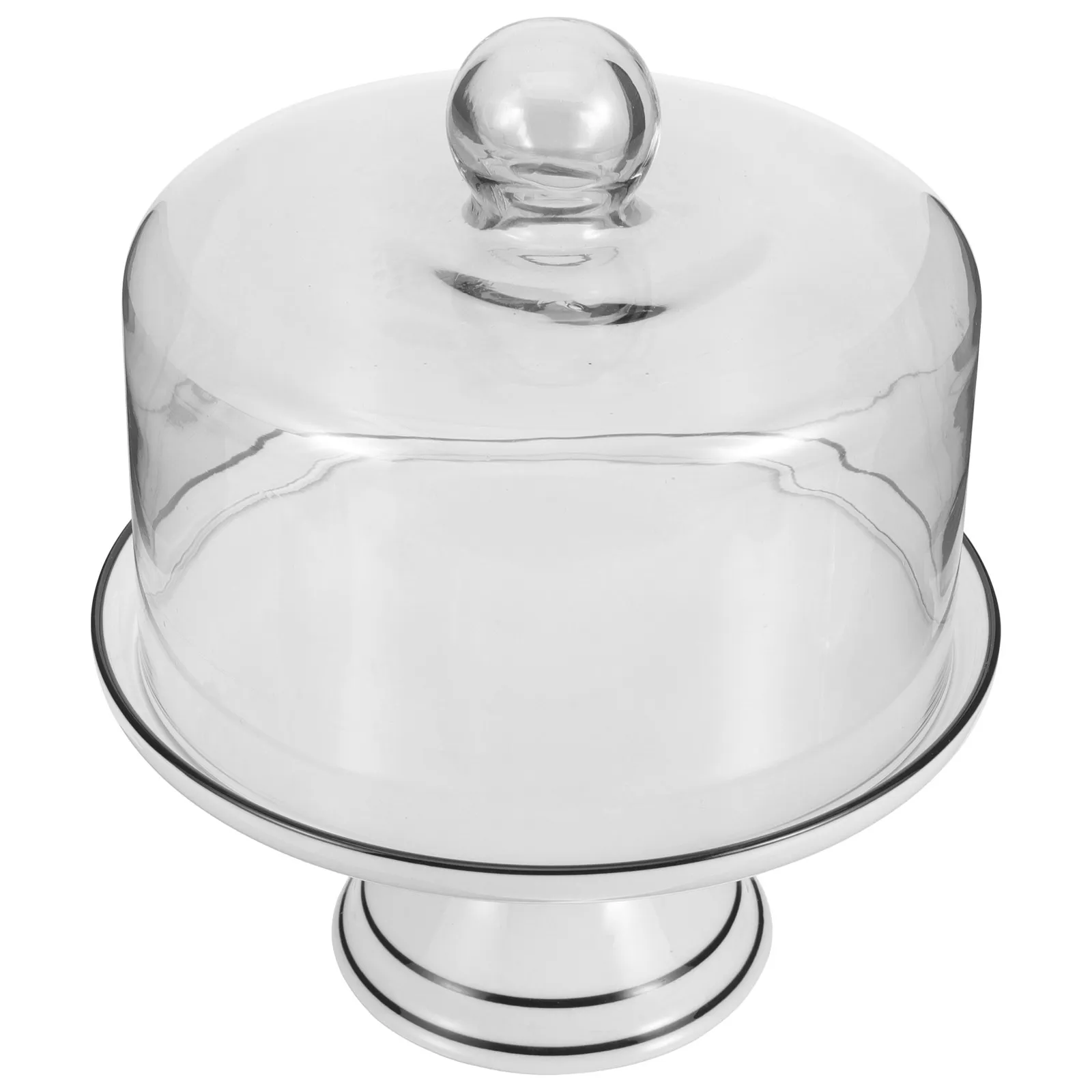 

Элегантная подставка для торта на высоких ножках со стеклянным куполом, гладкой полированной поверхностью, для домашнего пикника, демонстрации кексов и десертов