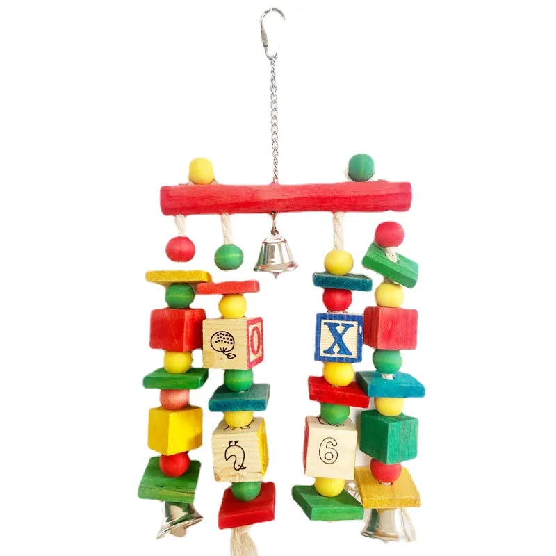 Bird Toys Popping Cloth Digital Puzzle Colourful Nibbling String Bird Cage Accessories Parrot Toys