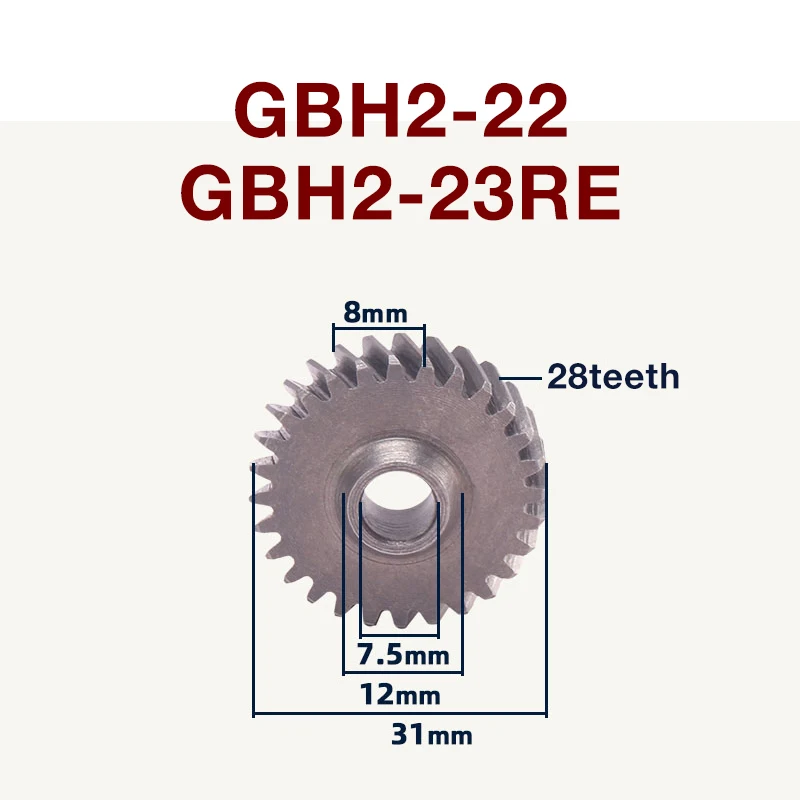 

Impact Drill Gear Small Flat Flanges for Bosch GBH2-22S 2-23RE Impact Drill Hammer 28teeth Flanges Gears Accessories Replacement