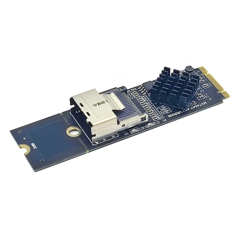 NIEUWE M.2 NVME naar Mini SAS SFF-8087 Uitbreidingskaart Ondersteuning 4 Poort SATA3.0 6 Gbps HDD SSD SATA Controller SFF8087 naar M2 NVME Adapter