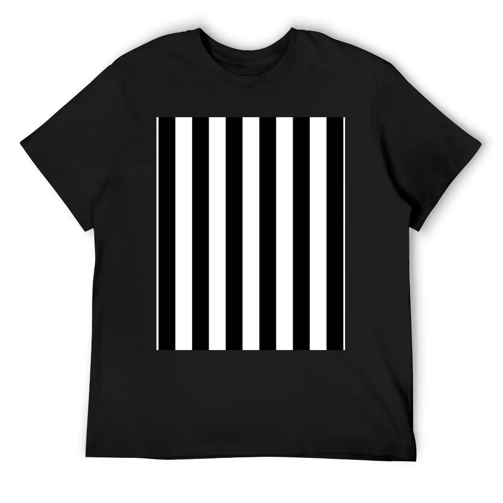 

Black and White Vertical Stripes T-Shirt plus sizes vintage anime shirt T-shirts for men cotton