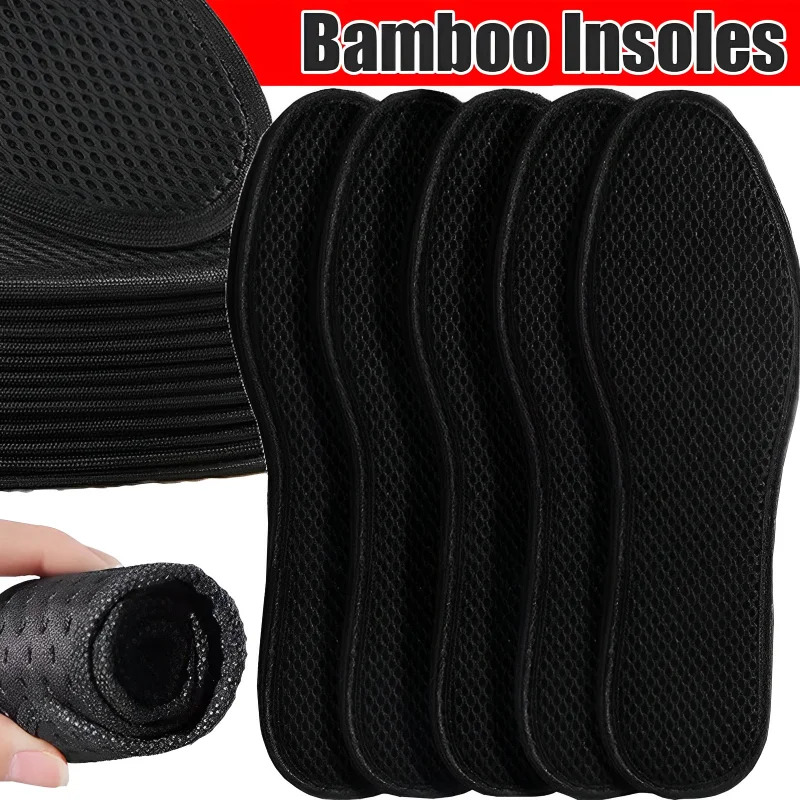 Bamboo Charcoal Antibacterial Insoles for Shoes Plant Deodorant Running Sports Insole Feet Thickened Shock Absorbing Shoe Sole