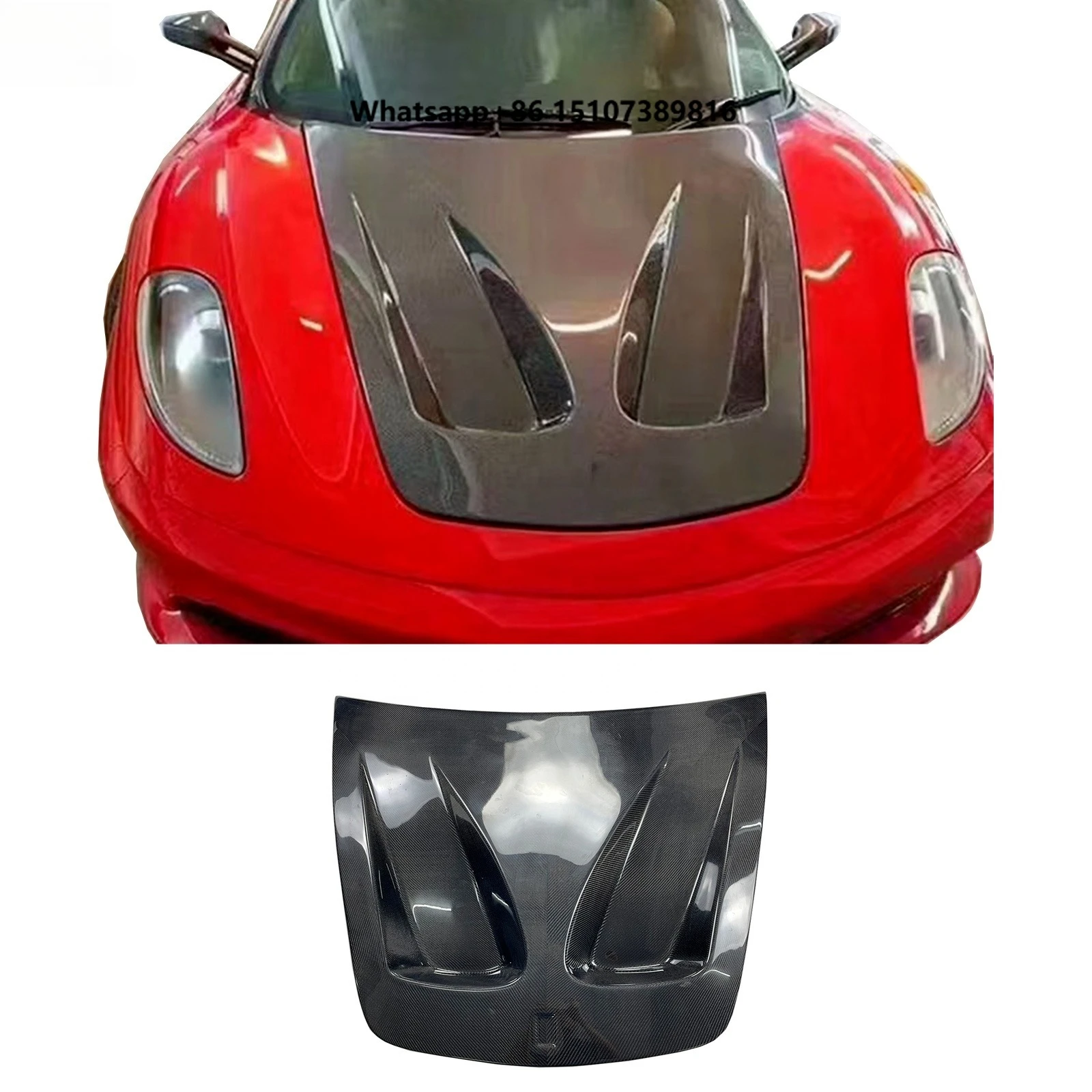 

High Quality 2005-2009 Car Accessories Carbon Fiber Engine Vrs Bonnet Hood For F430